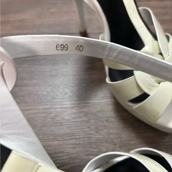Yves Saint Laurent Women's White Strappy Heels - Picture 4 of 5